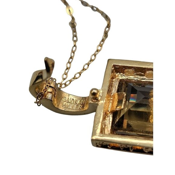 Nolan Miller Glamour Collection Pendant Necklace 18" Gold Filled Chain Swarovski - Picture 10 of 16